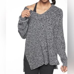 ATHLETA‎ Switchback Pullover Sweater Black Marl Heathered Women's Small Wool